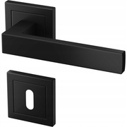 Klamka czarna ze wspomaganiem komplet na klucz pokojowy