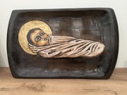 Ikona Jezusek Boże Narodzenie Szopka Stajenka stare drewno