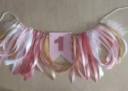 Dekoracja na roczek girlanda na krzesełko, cyfra 1