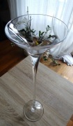 Szklany Wazon typu Martini, stan SKLEPOWY! Wys.60cm, średnica 15cm