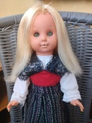 STARA LALKA PRL BLONDYNKA DŁUGIE WŁOSY ORYGINALNY STRÓJ 