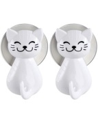 Dwa wieszaki samoprzyle łazienkowe kotki 