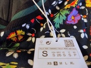 2 NOWE ZESTAW MINI ZARA XS S 36 CZARNA KWIATY PODSZEWKA NOWA METKI