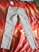 Teddy Smith pant 27 piaskowe skinny bojówki vintage nowe z metką