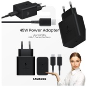 Nowa ładowarka sieciowa Samsung 45 W + kabel USB-C 1 m (EP-TA845) | Czarna
