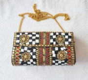 Nowa indyjska torebka kopertówka metalowa retro vi