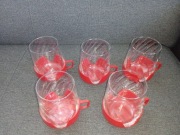 Pięć szklanek z uchwytami PRL