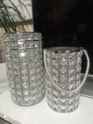 Wazon i lampion z  imitacją brylantów 