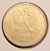 II RP -  5 zł 1928 Nike - oryginał