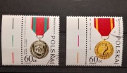 Polska Fi 3077 3078 kas. lewy margines Odznaczenia bojowe LWP 1989r nr 40