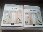 4 zasłony welurowe welwetowe Smukee komplet czterech zasłon na taśmie krem