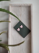 Kolczyki perłowo różowe serca 