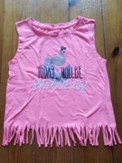 t-shirt dziewczęcy top bez rękawów YFK 128 różowy flaming