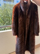 Futro naturalne z norki damskie długie rozmiar M/L