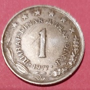 Moneta Jugosławia 1 dinar 1977