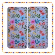 Fioletowe etui w kwiaty dla Samsung A32 4G (2 sztuki)