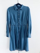 Jeansowa sukienka z długim rękawem. Rozmiar S.