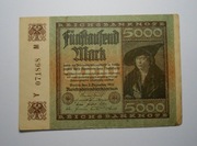 Stary banknot 5000 Marek Niemcy