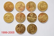 2 złote okolicznościowe 1999-2005 (10 sztuk)