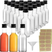 24 Miniaturowe butelki  alkohol wielokrotnego użytku plastikowe z zakrętką