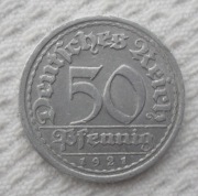 Niemcy Weimar 50 fenigów pfennig 1921 J WiH miasto Hamburg KM# 27