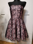 Sukienka wieczorowa różowa z koronką, XS, 34