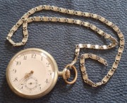 Zegarek zabytkowy kieszonkowy z dewizką gratis sprawny