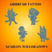 Zestaw szablonów do tatuaży Airbrush,facepainting,wielorazowy Bluey