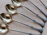 SREBRZONE ŁYŻECZKI DO KAWY FILIŻANKI BOHRMANN JAK NORBLIN 1865-1871r 