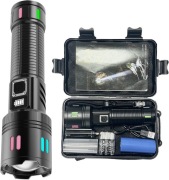 LED latarka USB, wodoodporna, taktyczna, tryby światła