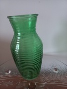 Wazon, zielone szkło, PRL