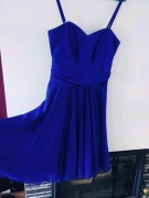 Sukienka chabrowa elegancka rozkloszowana z szalem S/M kod712