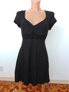 Sukienka tunika czarna w białe kropeczki M Clockhouse elastyczna