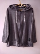 Bluza welurowa szara rozpinana roz.xl/2xl wymiary opis