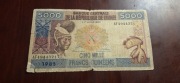 BANKNOT GWINEA 5000 FRANCS 1985 rok BARDZO RZADKI DUŻY FORMAT