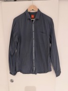 BOSS Hugo Boss koszula slim M granatowa w kratkę stretch