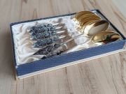 POSREBRZANE ŁYŻECZKI DO KAWY FILIŻANKI SZYSZKI FINLANDIA