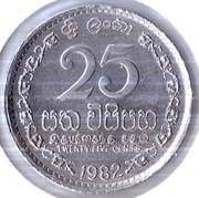 SRI LANKA 25 centów 1982, KM# 141.2, XF
