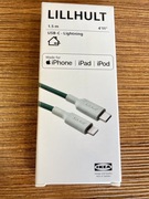 IKEA Lillhult kabel USB-C lightning oplot zielony 1,5 m Apple iPhone 12 13