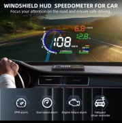 HUD A8 5.5" OBD2 projektor na szybę LED prędkość RPM temperatura
