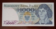1000 zł złotych - 1982 r. -   seria  KG 2479332     stan 1 