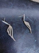 Kolczyki srebrne p.925 skrzydła z cyrkoniami