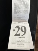 Kartka z kalendarza 2023r. do metryczek 