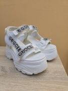 Białe Sandały Damskie na wysokiej obcasie rozm. 41  