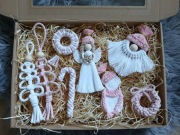 Aniołek na choinkę ozdoby choinkowe ręcznie robione makrama box świąteczny