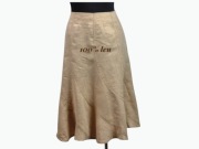 Lniana spódnica Mise Au Green 100% len, midi, beż/musztarda 38/M