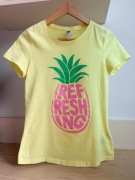 Adidas T-shirt XS żółty pineapple print 100% cotton