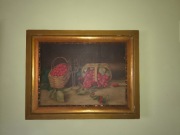 Obraz – martwa natura z owocami w ozdobnej ramie