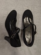 Czarne eleganckie zamszowe buty na obcasie szpilki Lilley 39