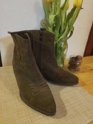 Botki_Kowbojki_Zamsz_Skóra